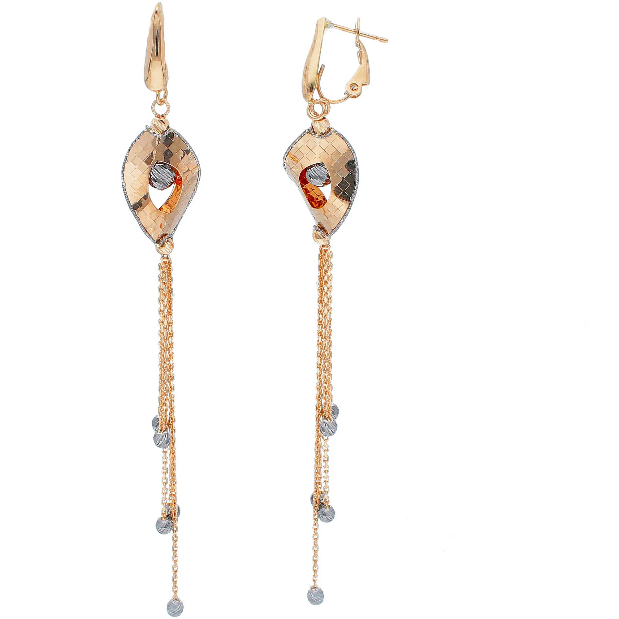 orecchini Pendente oro Rosa GioiaPura Oro 750