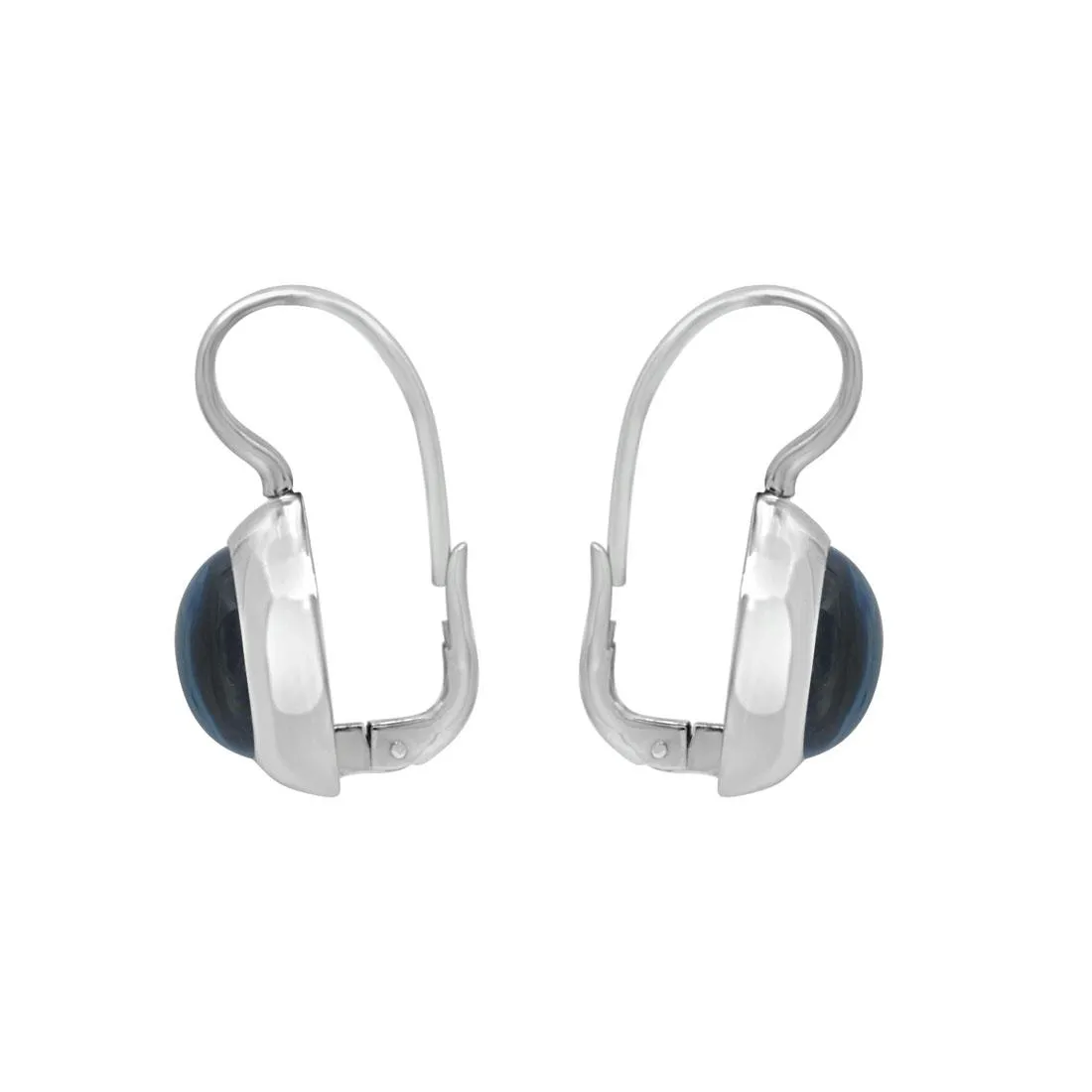 Orecchini pendenti in oro bianco con pietra semipreziosa azzurra
