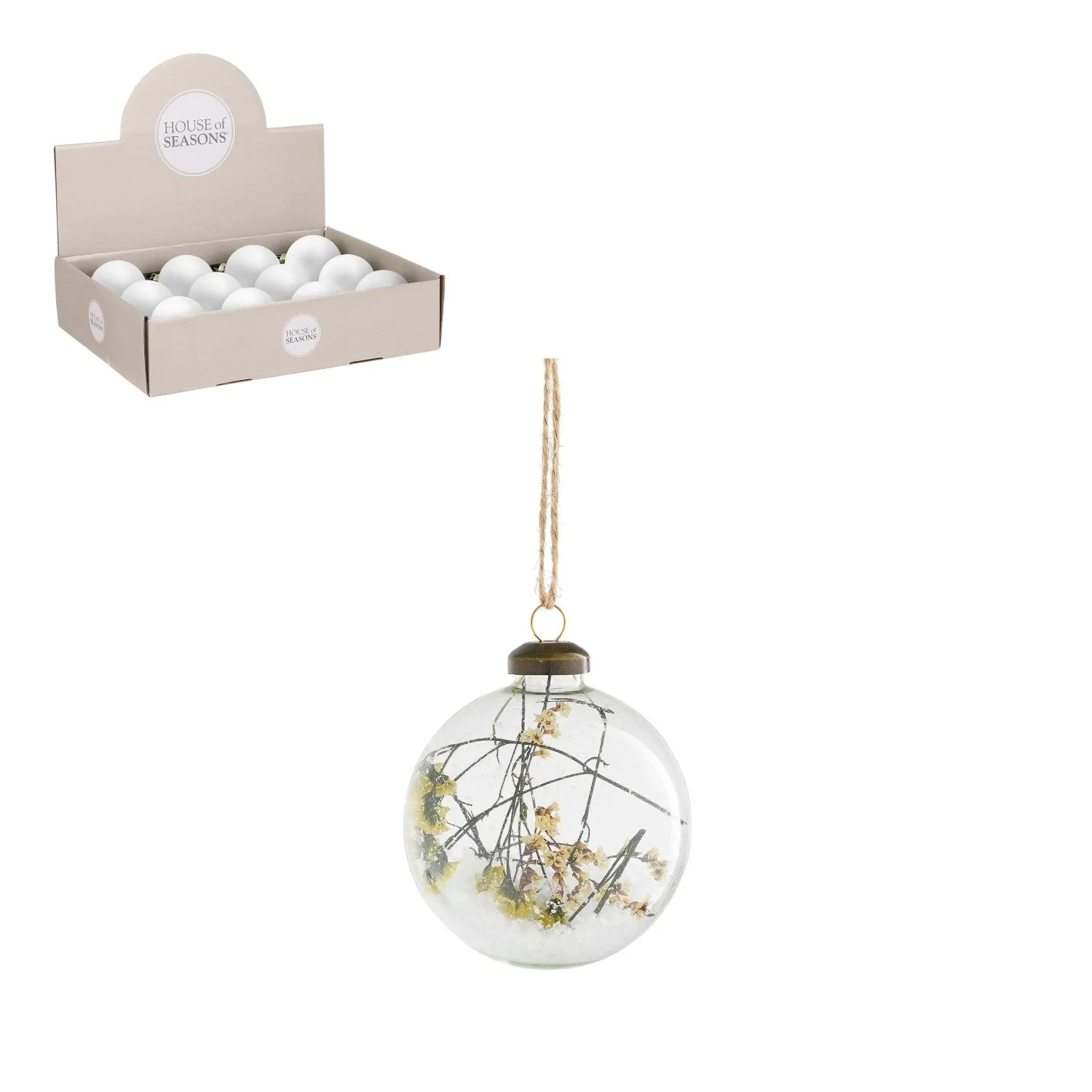 Palline di Natale Bauble in vetro trasparente Ø 8 cm 12 pz
