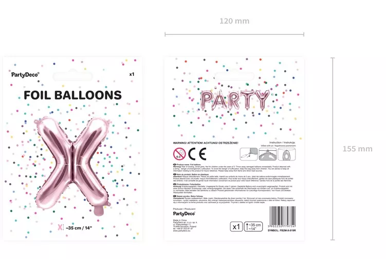 Palloncino foil X oro rosa 35cm
