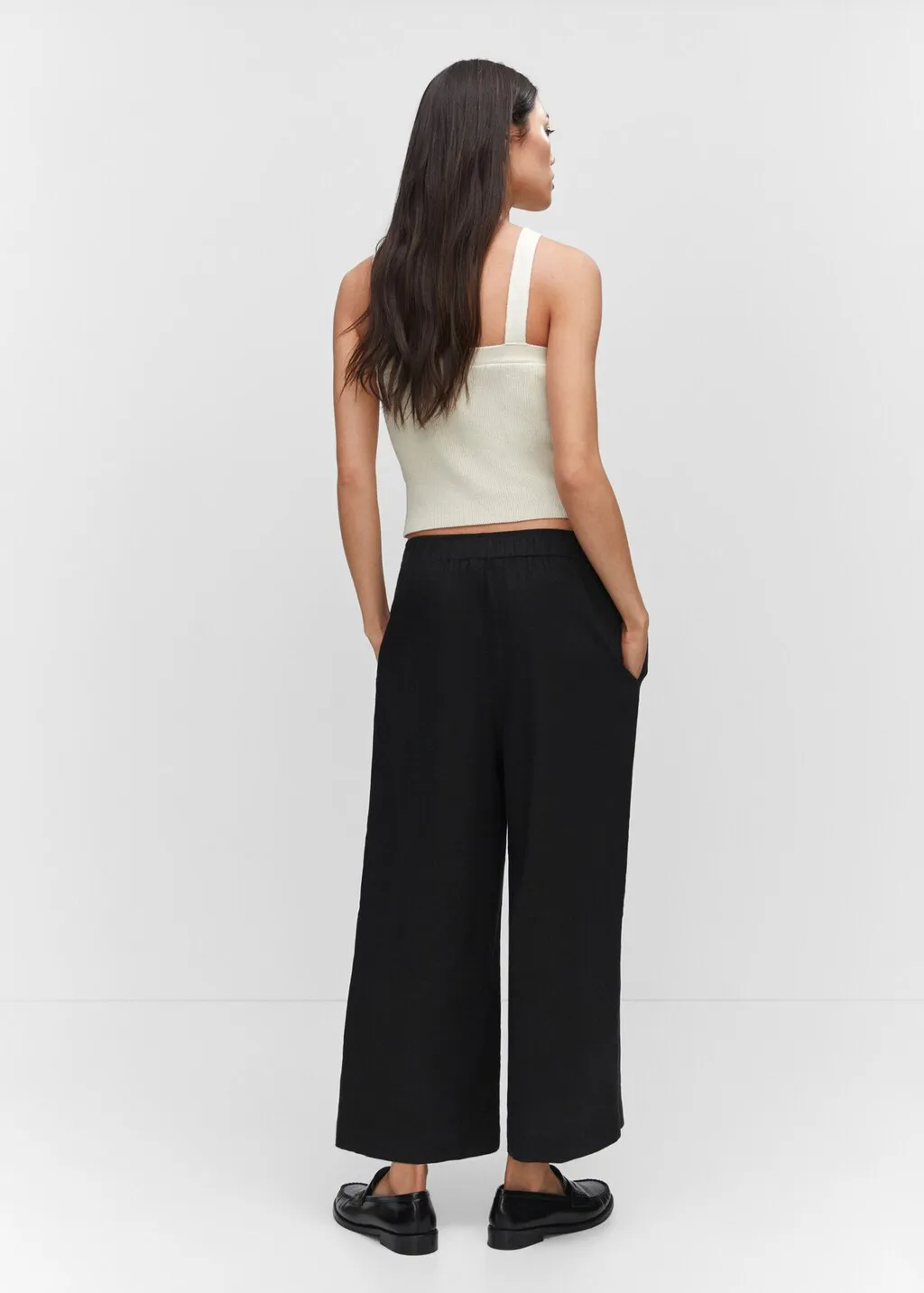 Pantaloni culotte lino