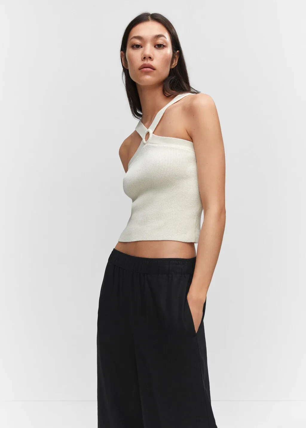 Pantaloni culotte lino