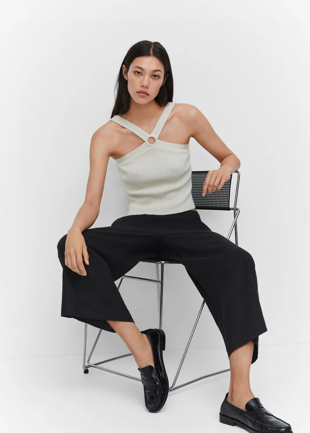 Pantaloni culotte lino