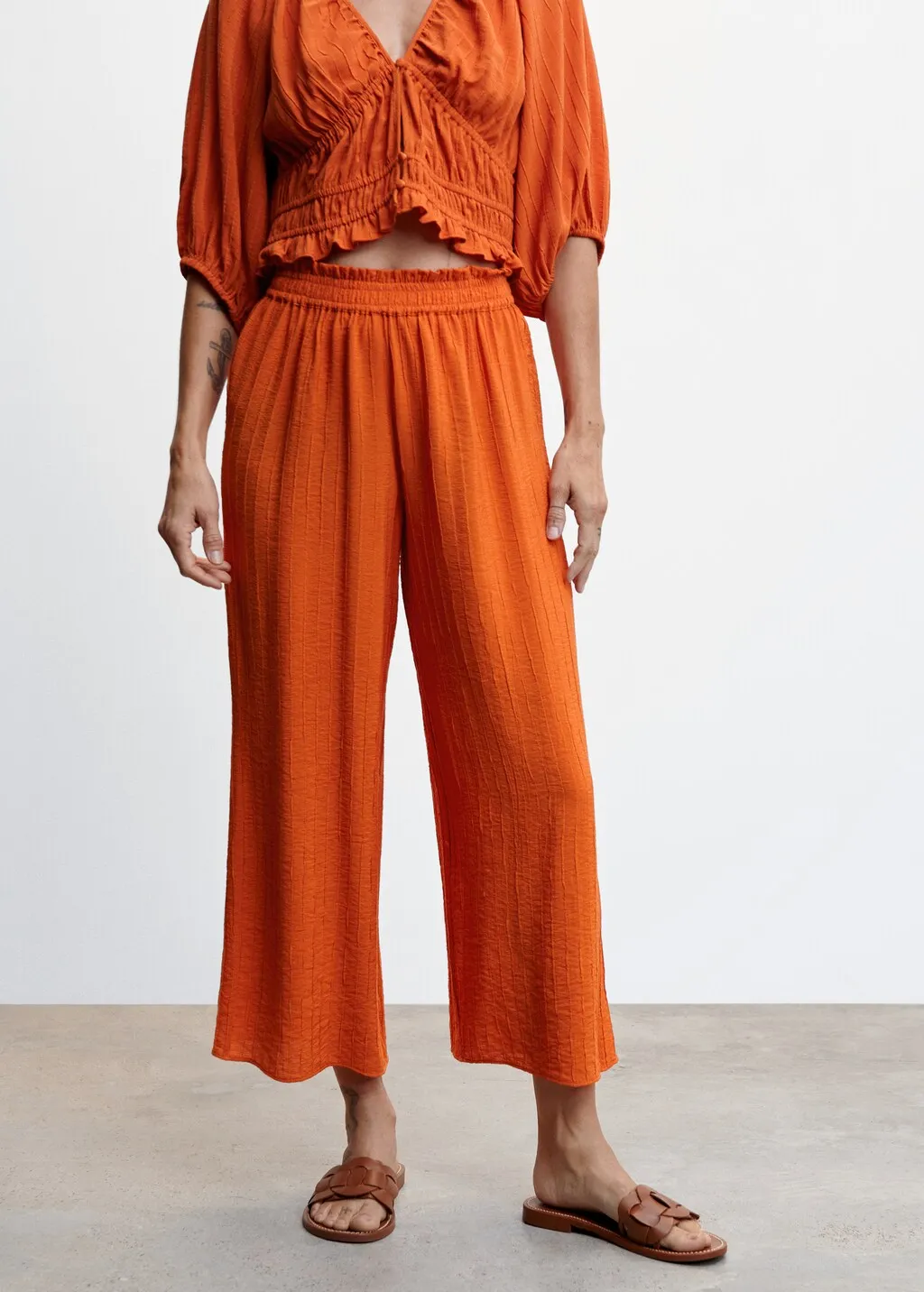 Pantaloni culotte texture