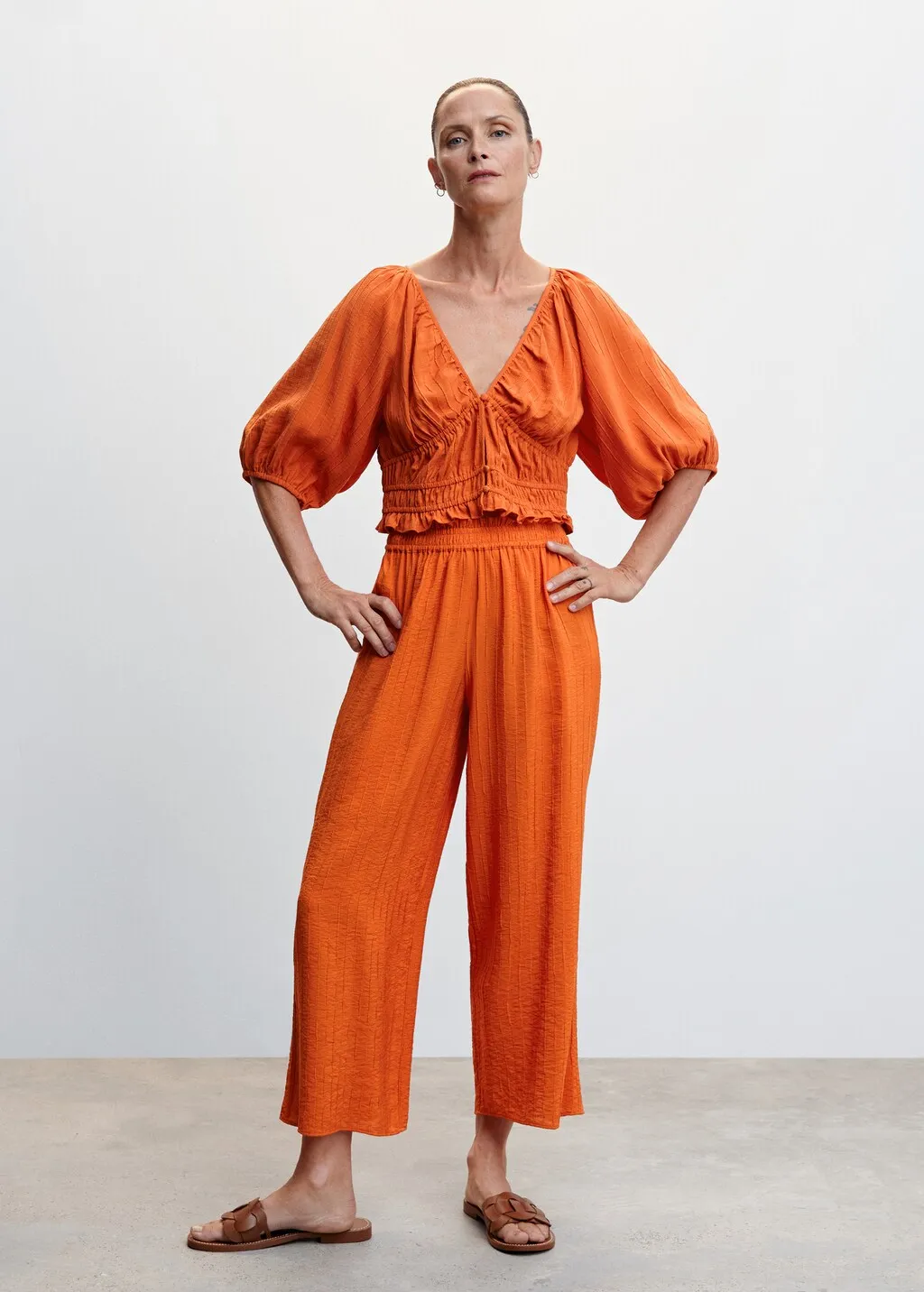 Pantaloni culotte texture