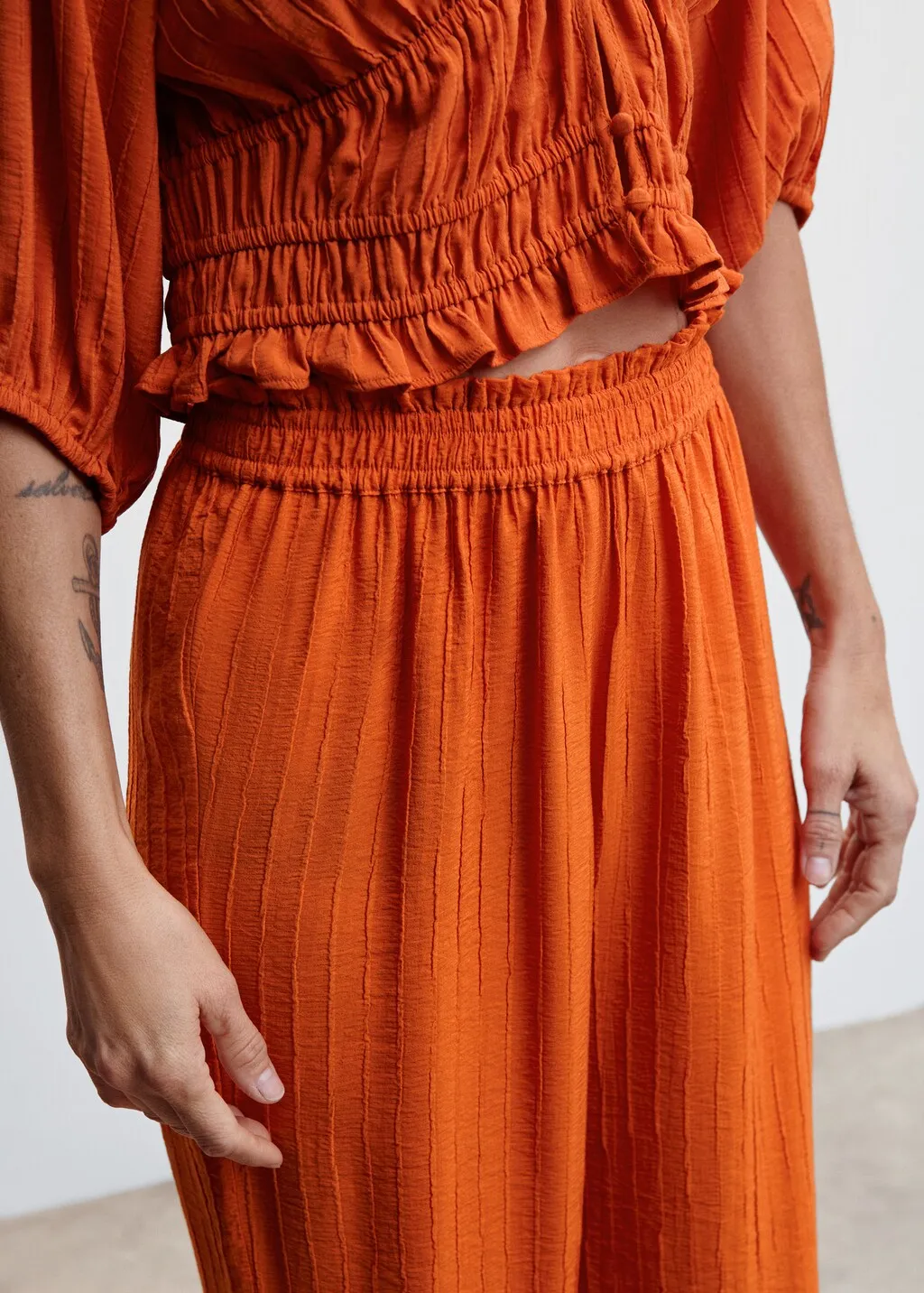 Pantaloni culotte texture