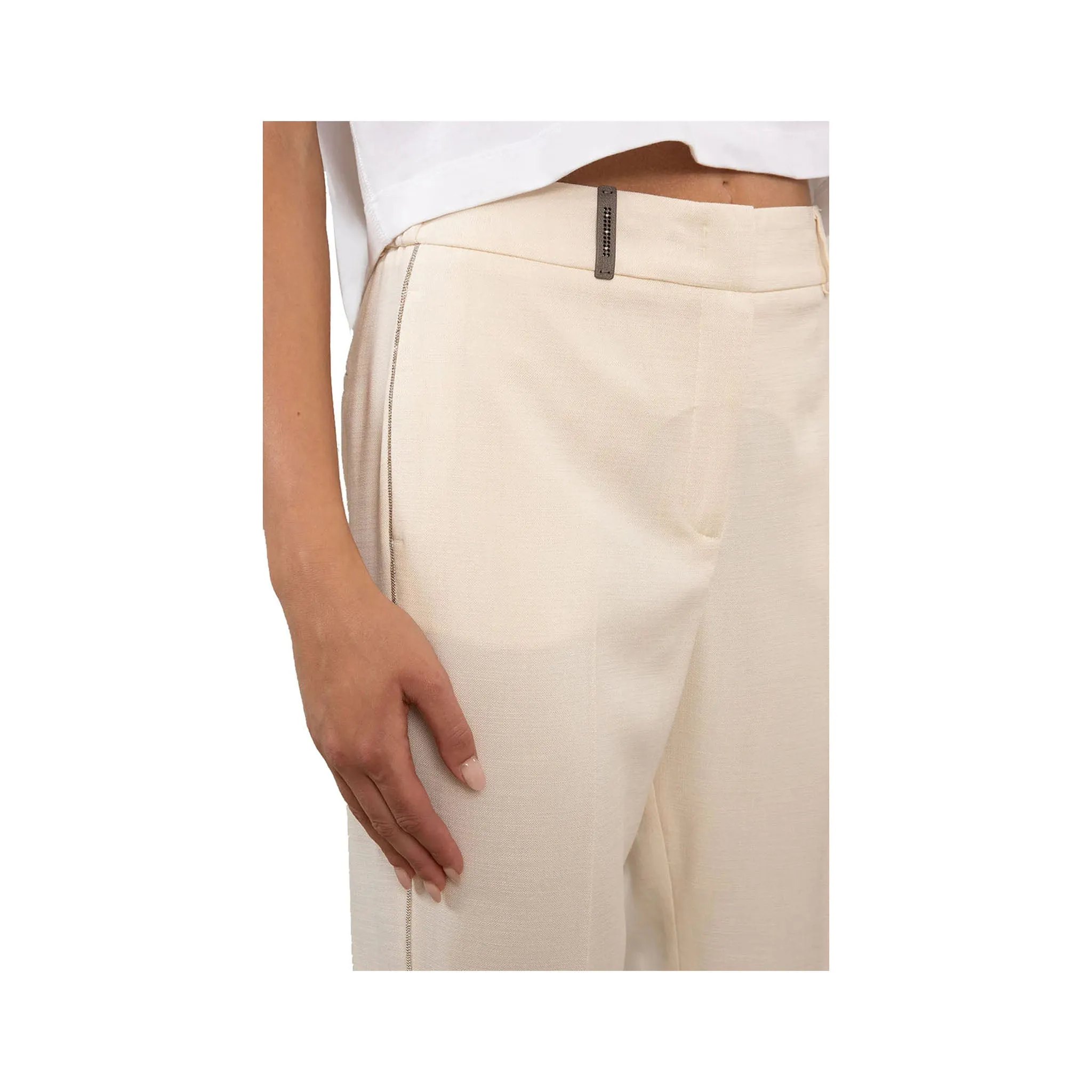 Pantaloni Donna con strass laterali