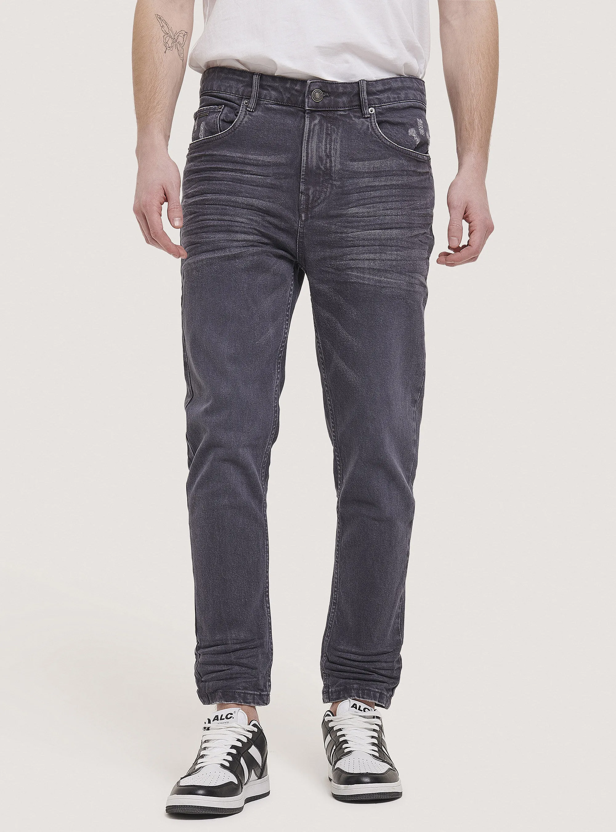 Pantaloni twill stretch in cotone