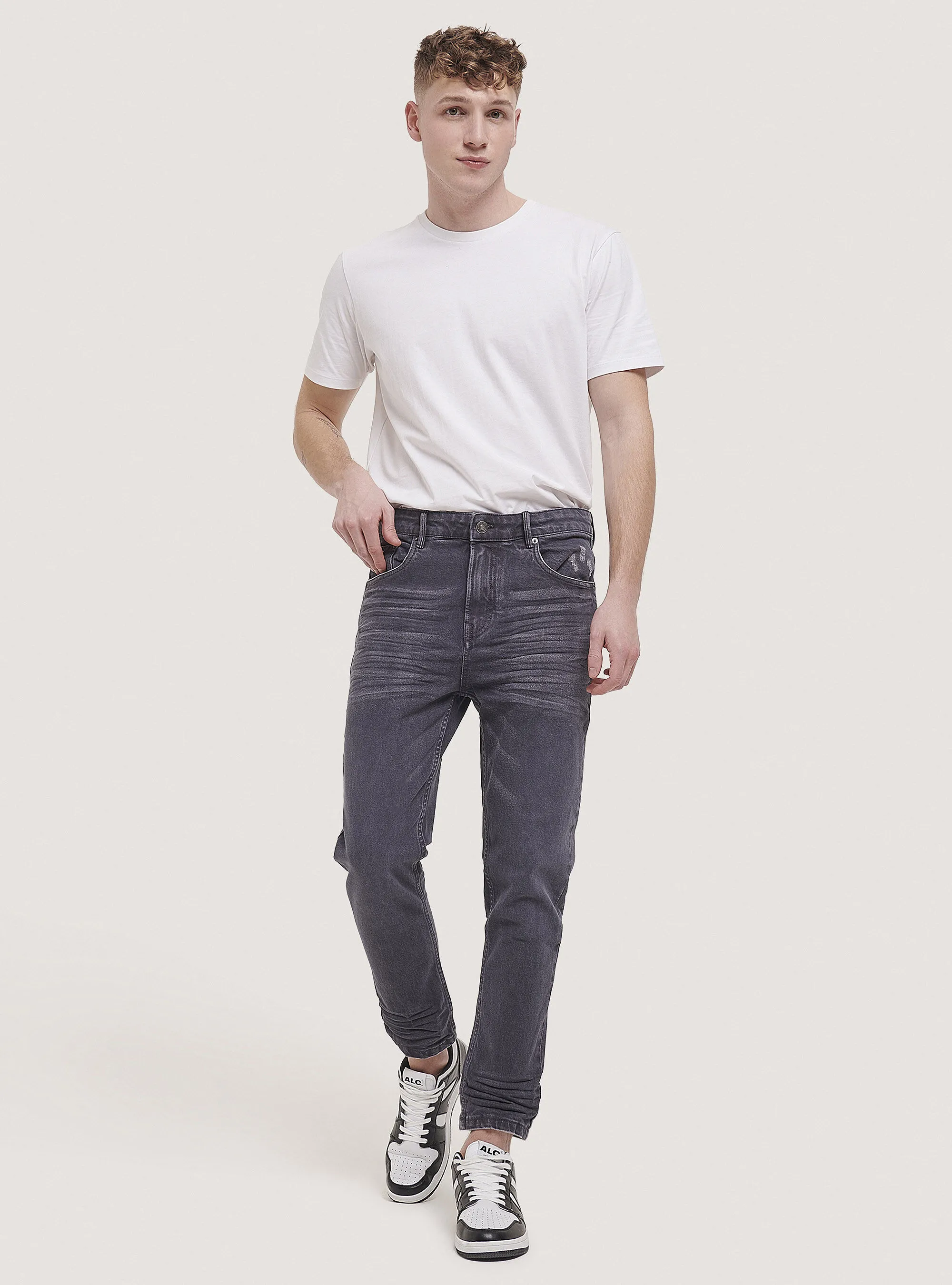 Pantaloni twill stretch in cotone