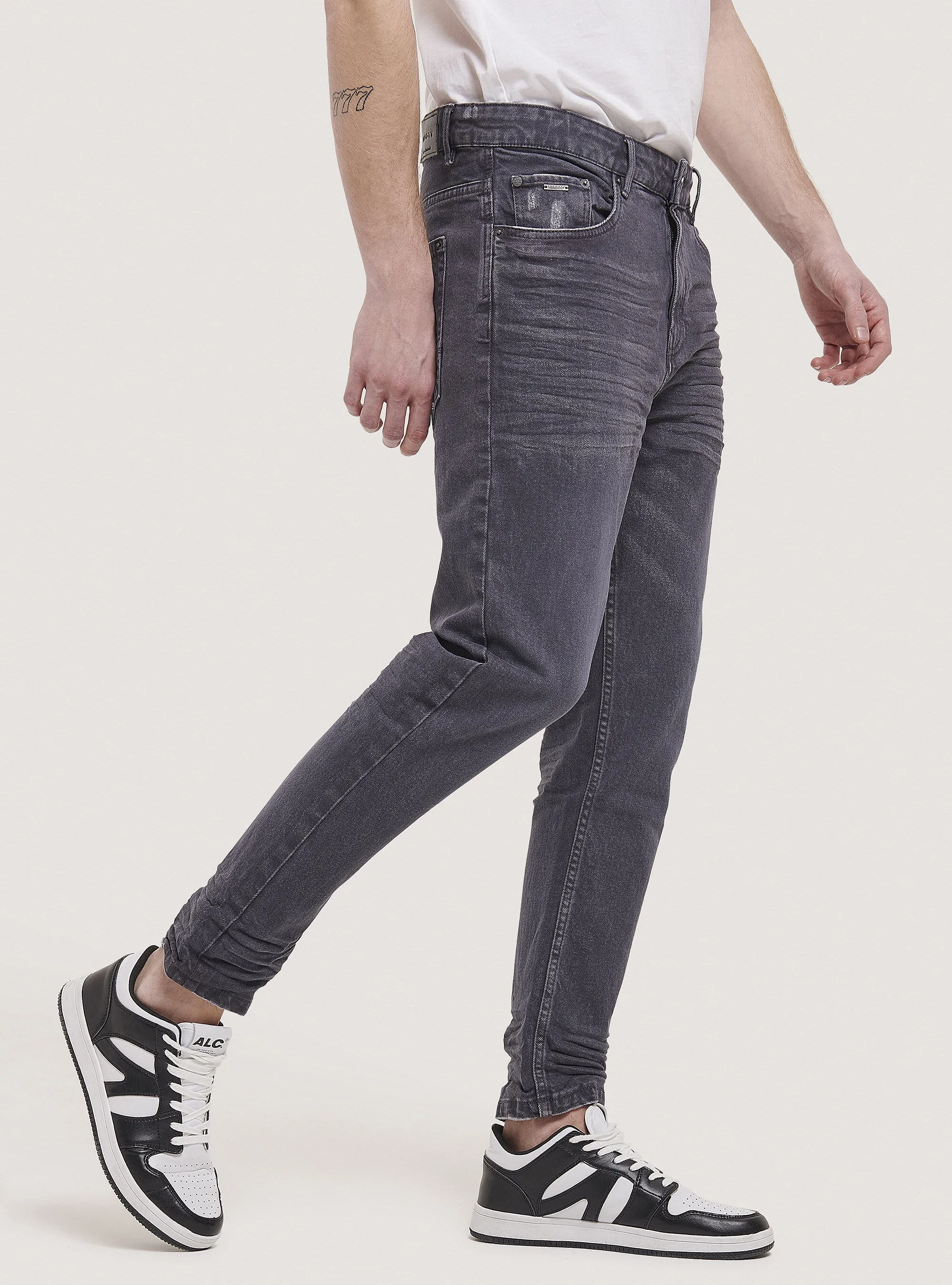 Pantaloni twill stretch in cotone
