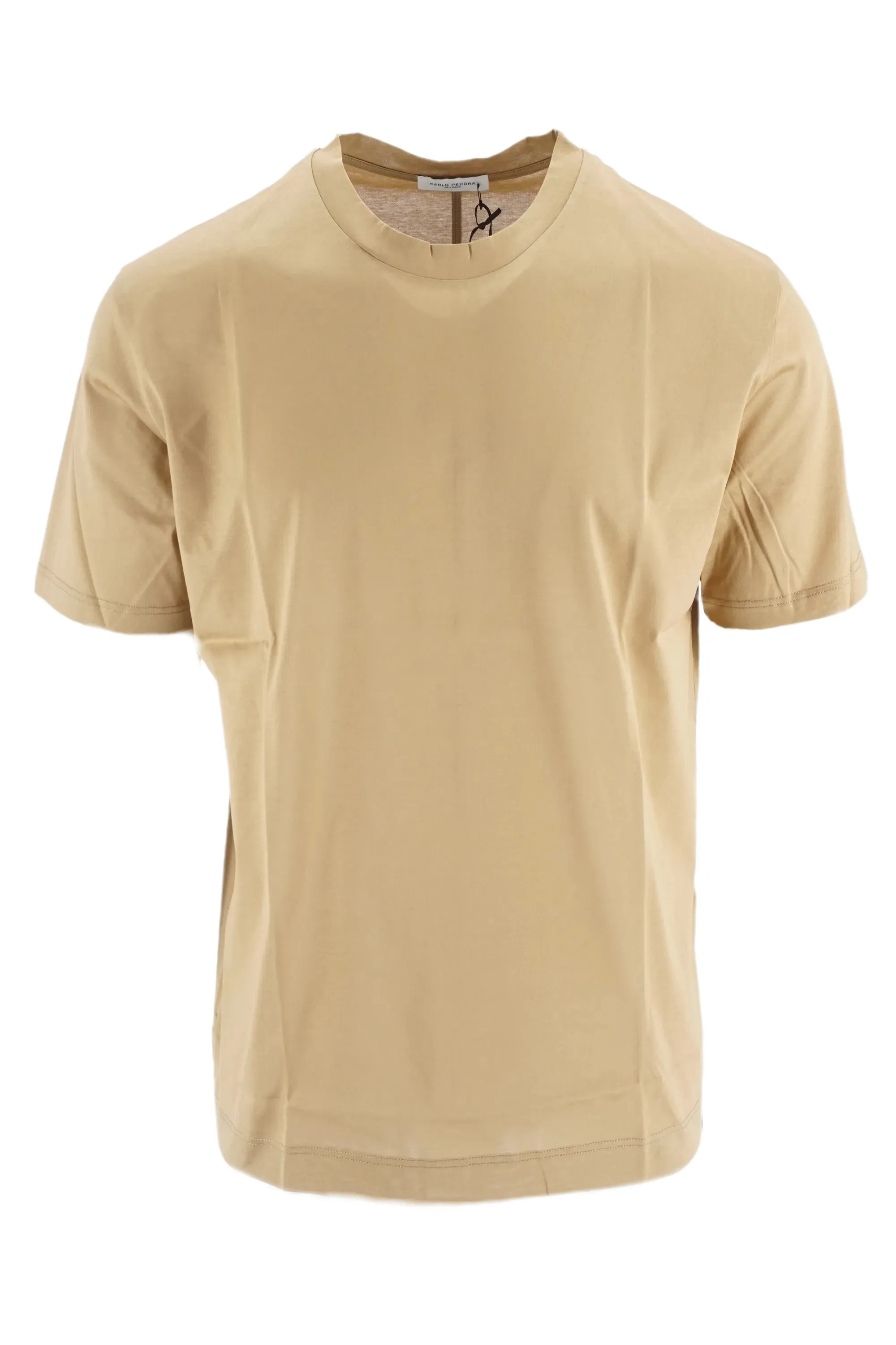 Paolo Pecora Shiny Cotton Jersey T-Shirt / Beige