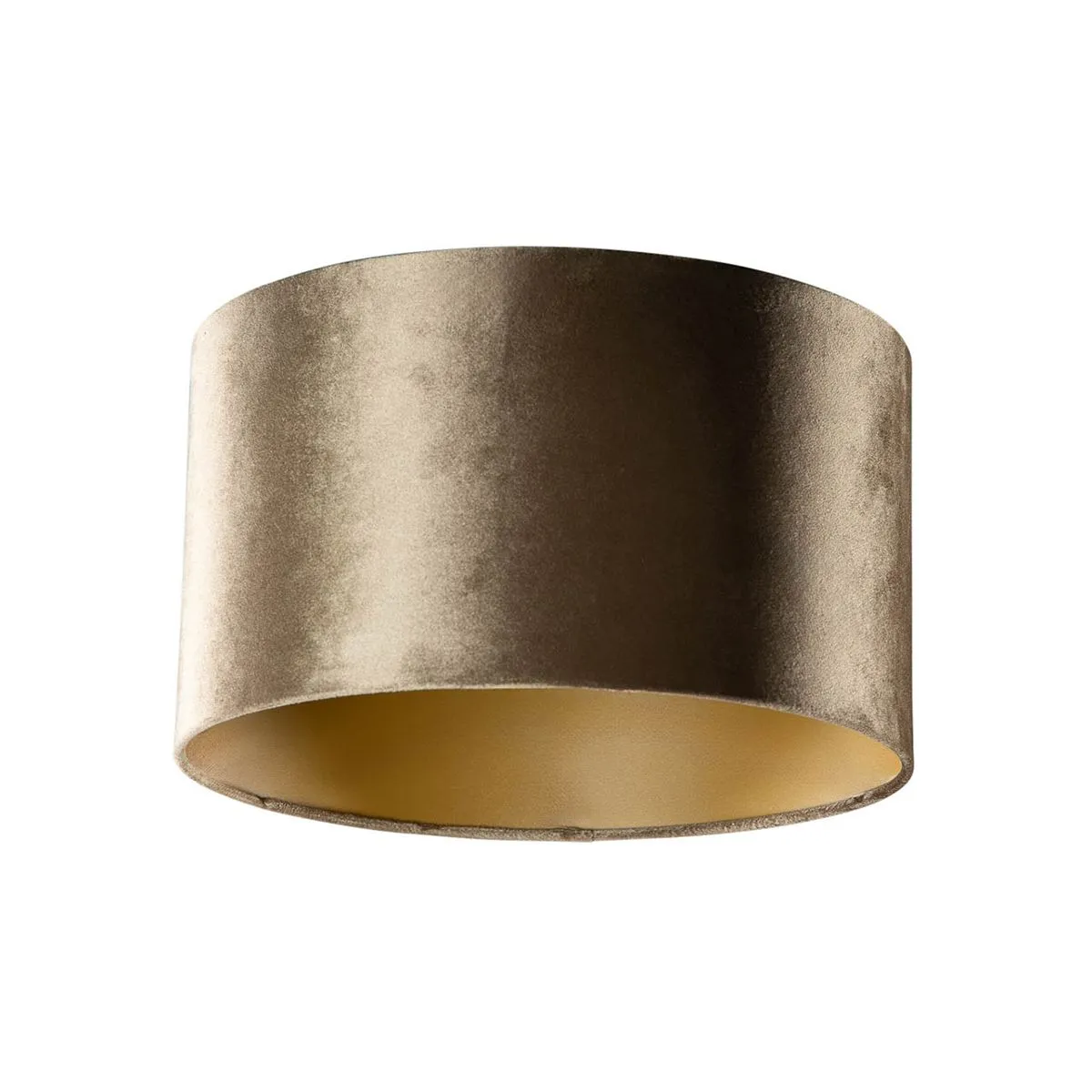 Paralume in velluto bronzo con interno oro 35/35/20