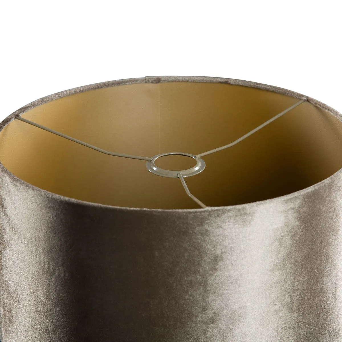 Paralume in velluto bronzo con interno oro 35/35/20