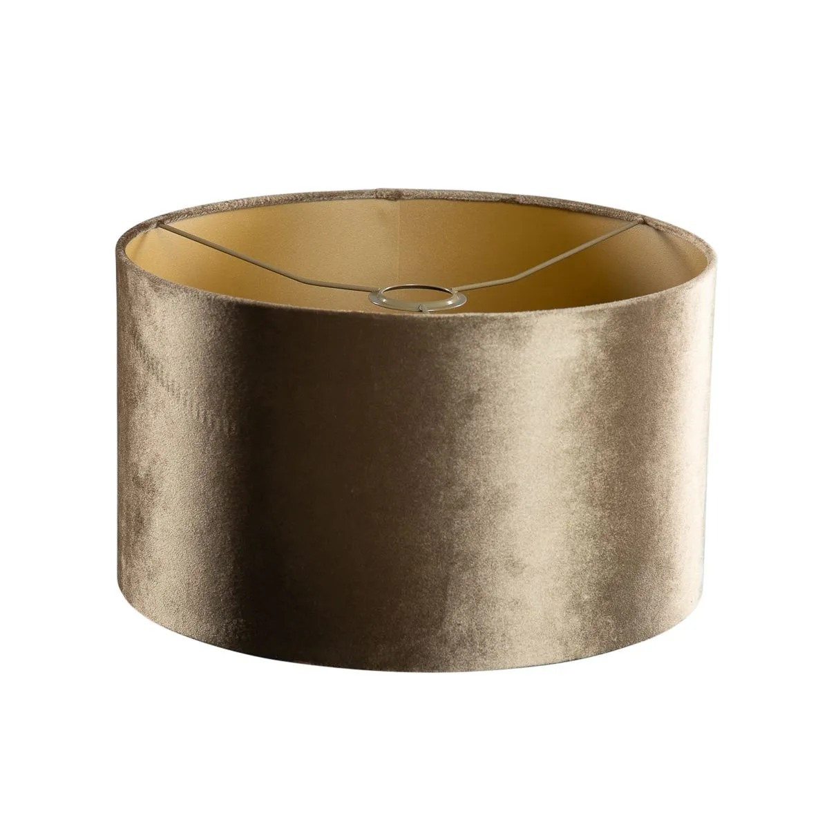 Paralume in velluto bronzo con interno oro 35/35/20