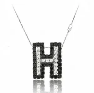 Pendente con catena Chimento oro bianco e diamanti A47