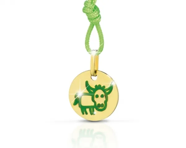 Pendente Le Bebè - Primegioie - zodiaco Toro in oro giallo e smalto