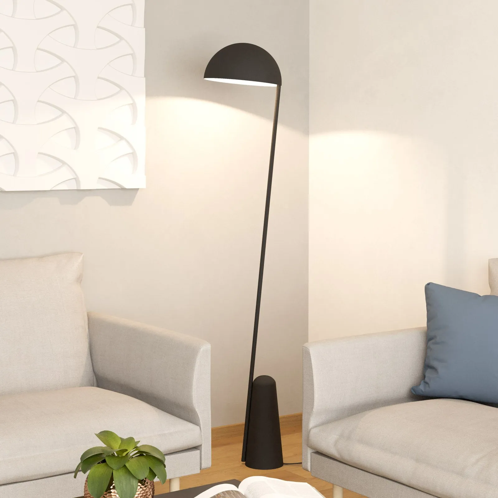 Piantana Aranzola, luce in basso, nero