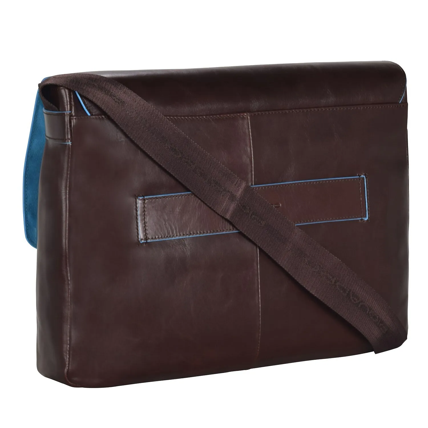 Piquadro Messenger blu quadrato in pelle 37 cm Scomparto per laptop