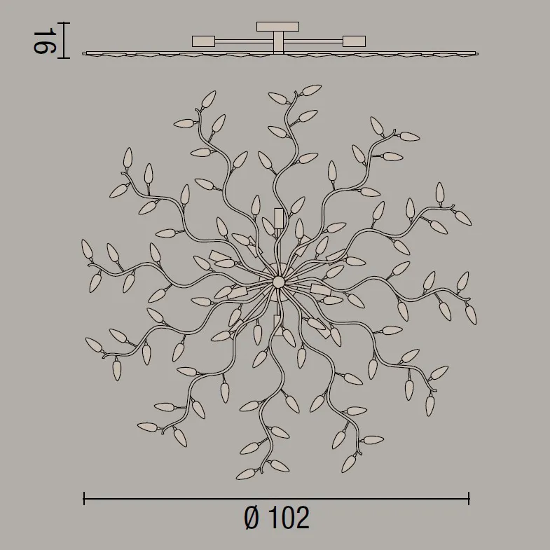 Plafoniera AFFRALUX – CRYSTALLIVS Metallo Vetro D. 102