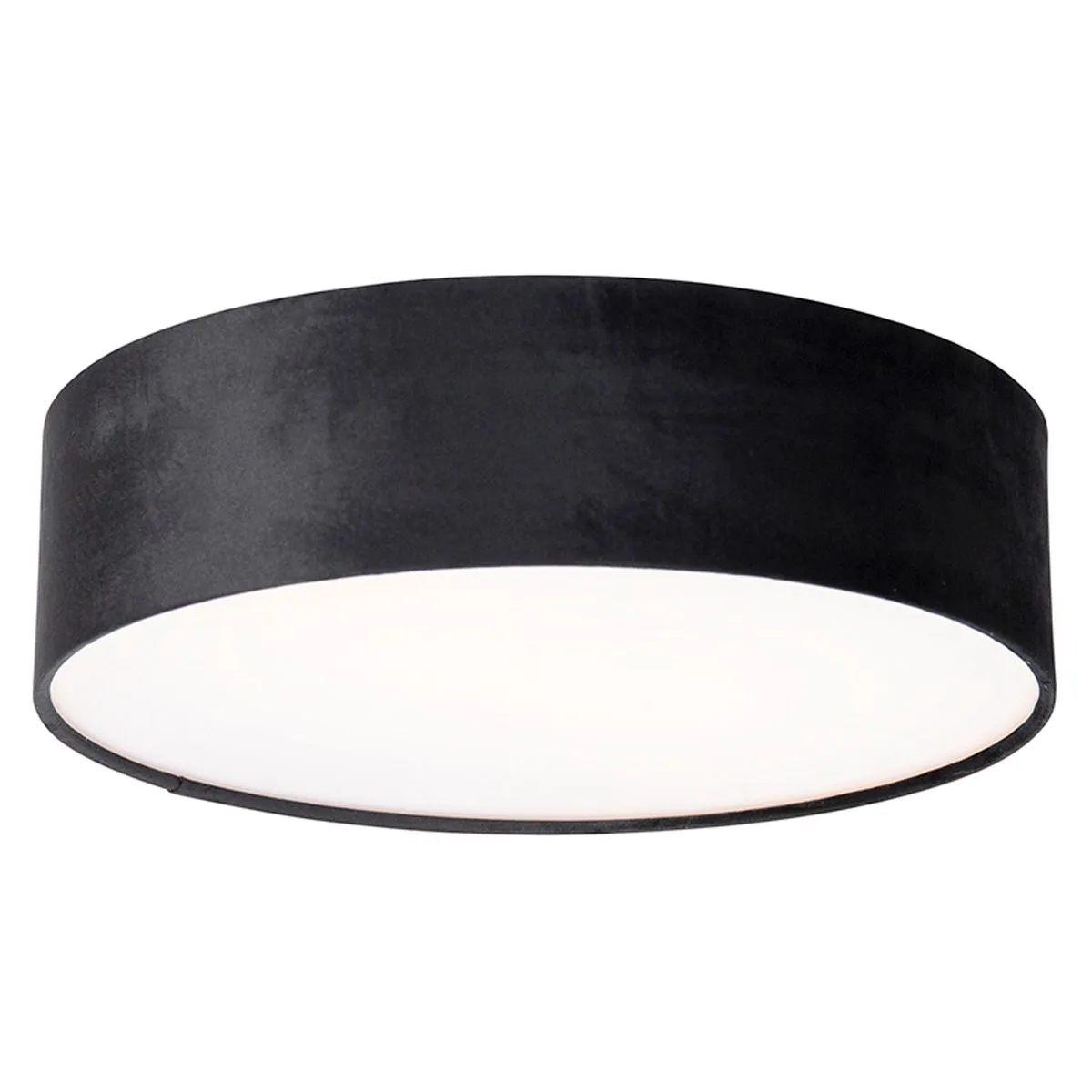 Plafoniera nera 40 cm con interno dorato - Tamburo