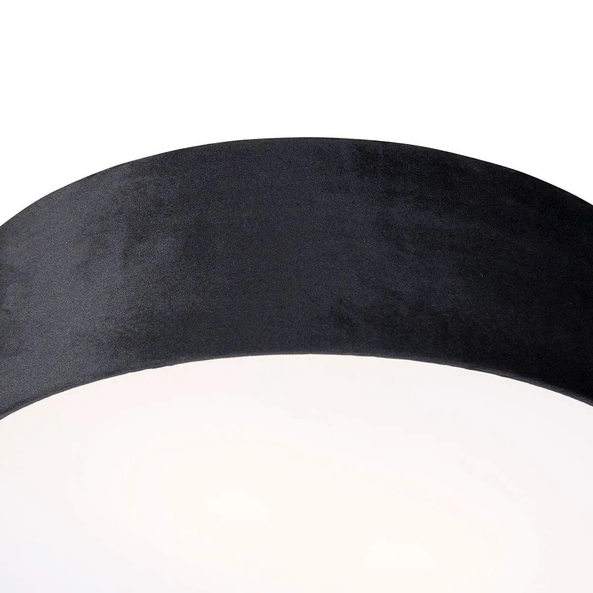Plafoniera nera 40 cm con interno dorato - Tamburo