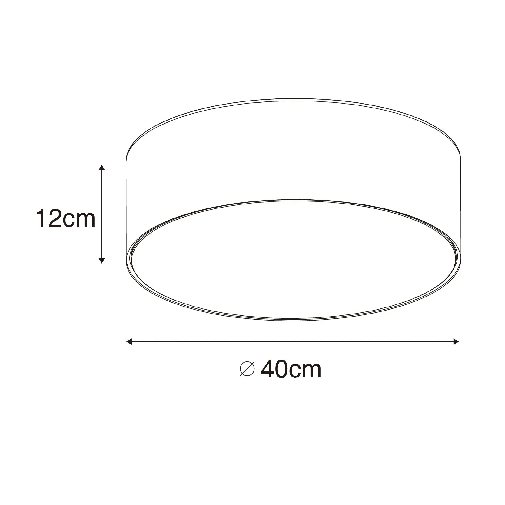 Plafoniera nera 40 cm con interno dorato - Tamburo