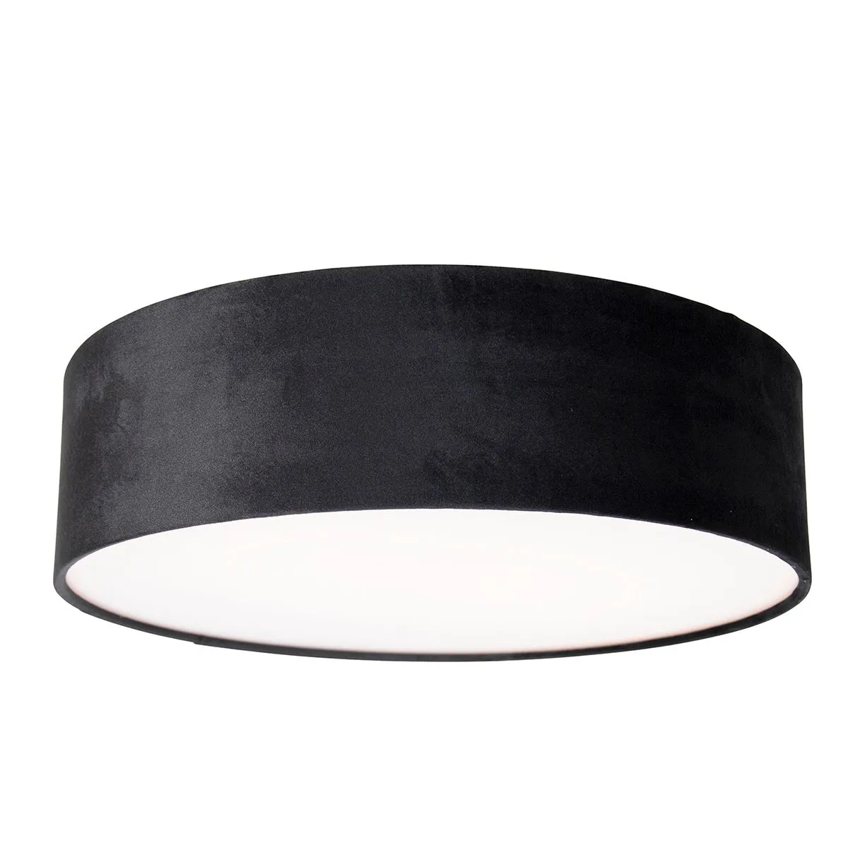 Plafoniera nera 40 cm con interno dorato - Tamburo