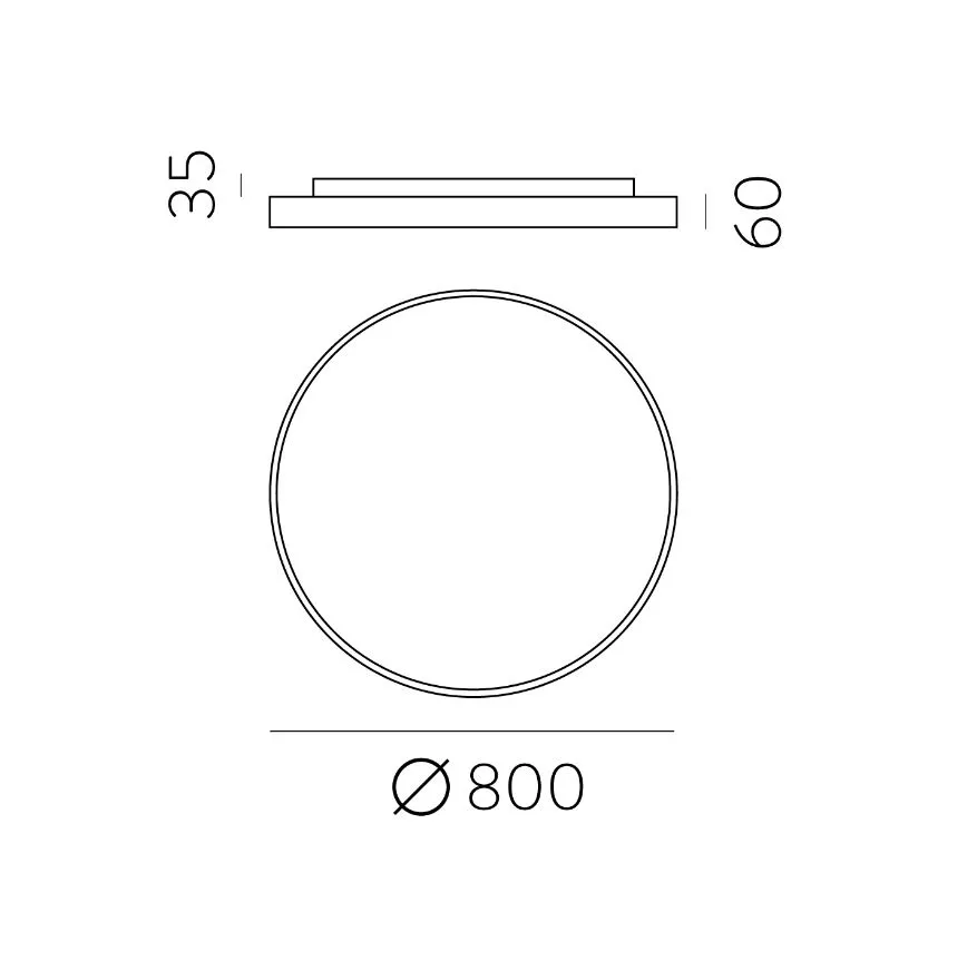 Plafoniera Soffitto Led Sopra e Sotto 3000k o 4000k Lisboa Nero Ø80 cm ACB
