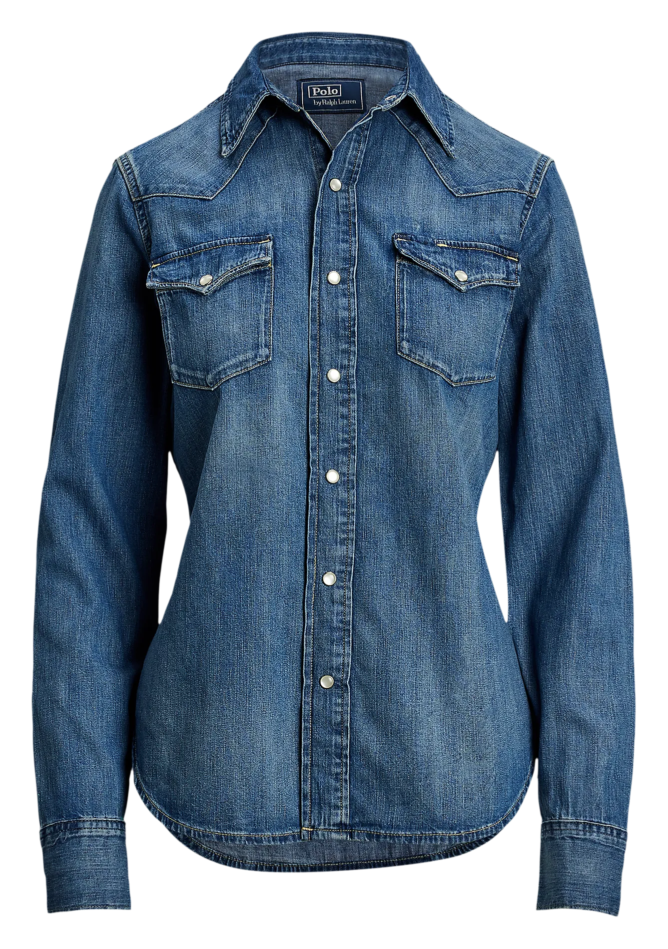  POLO RALPH LAUREN   Camicia aderente in denim di cotone | Blu