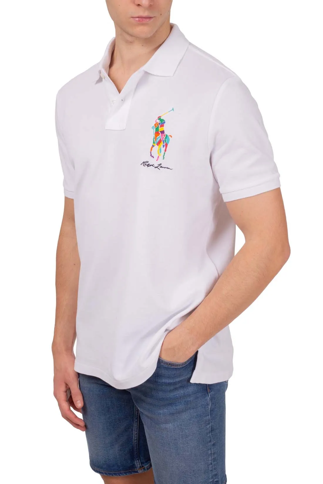 POLO RALPH LAUREN Polo uomo con ricamo logo colorblock