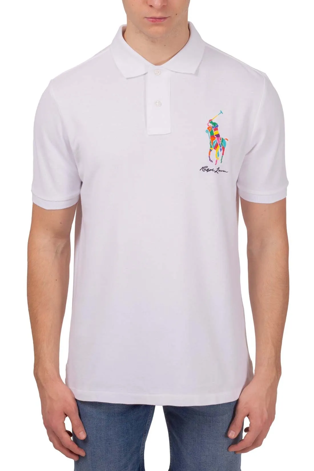POLO RALPH LAUREN Polo uomo con ricamo logo colorblock