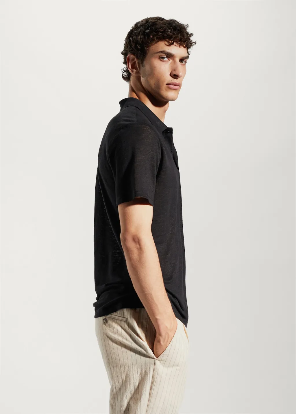 Polo slim fit 100% lino