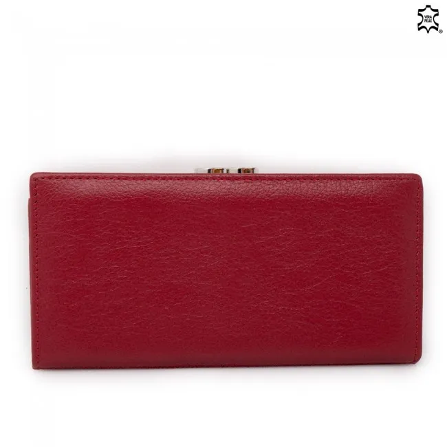 Portafoglio in pelle donna grande rosso