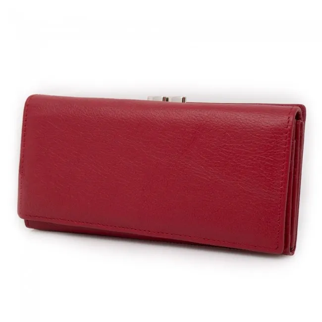 Portafoglio in pelle donna grande rosso