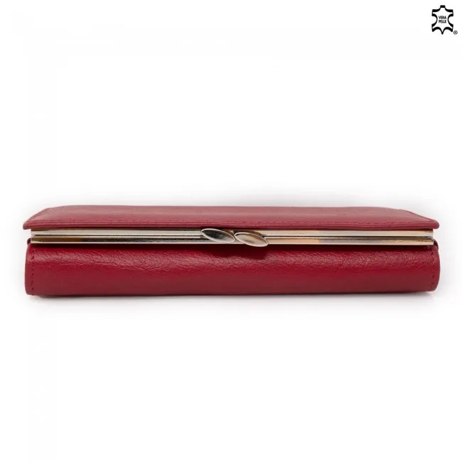 Portafoglio in pelle donna grande rosso