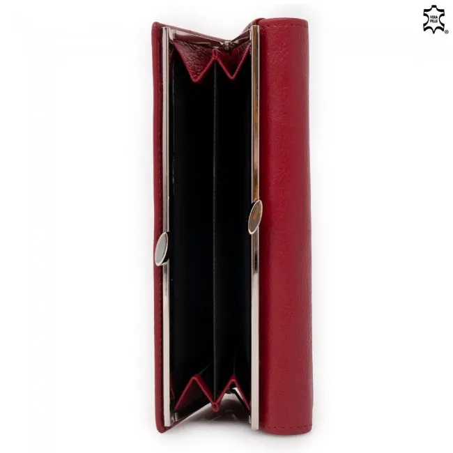Portafoglio in pelle donna grande rosso