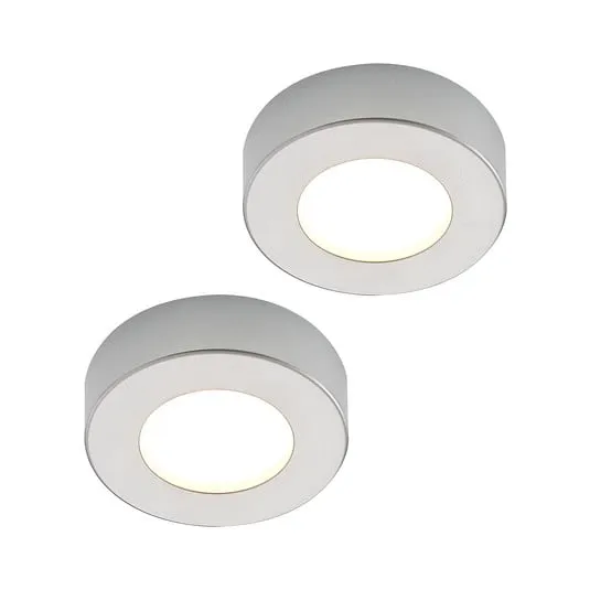 Prios Plafoniera LED Edwina, argento, 12 cm, set di 2