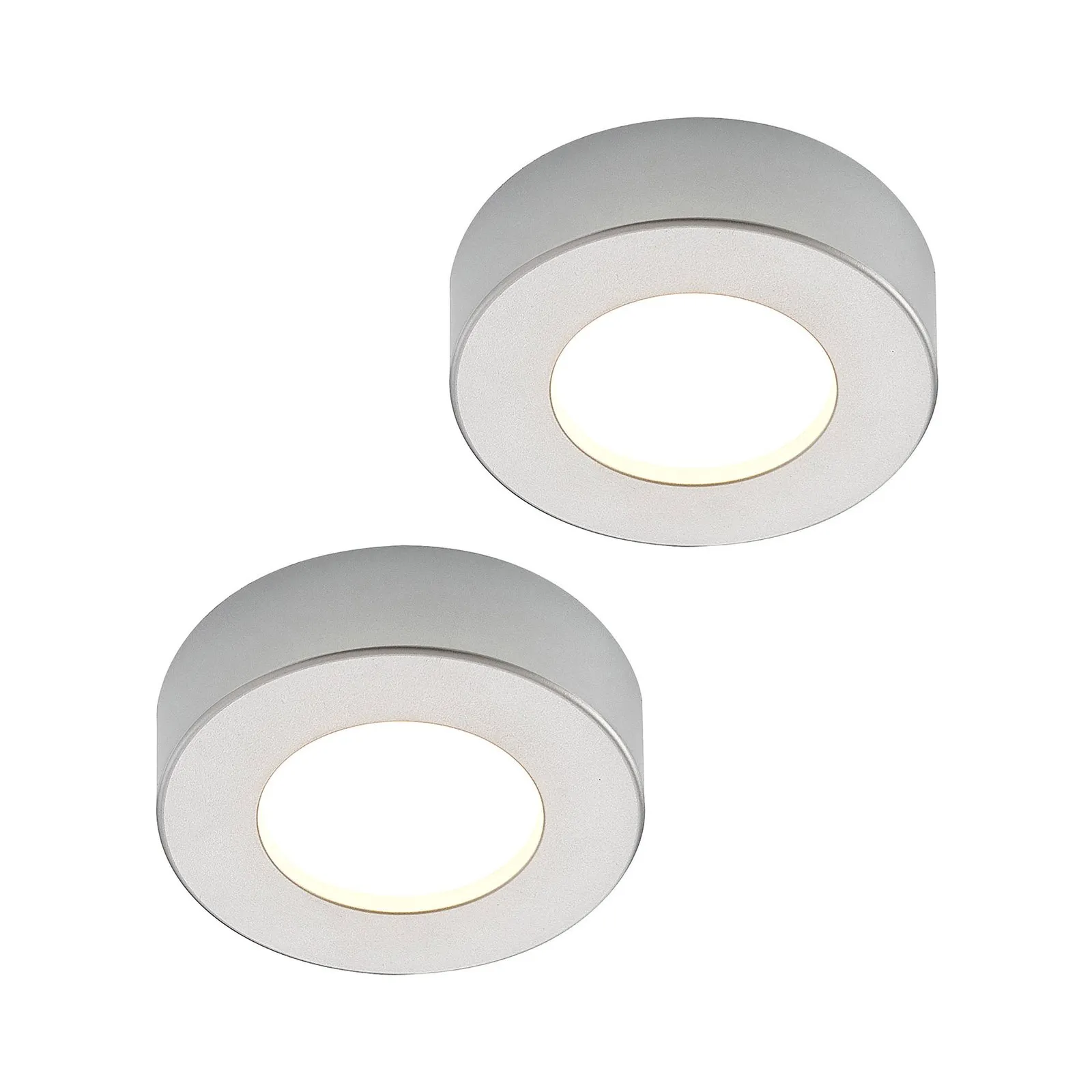 Prios Plafoniera LED Edwina, argento, 12 cm, set di 2