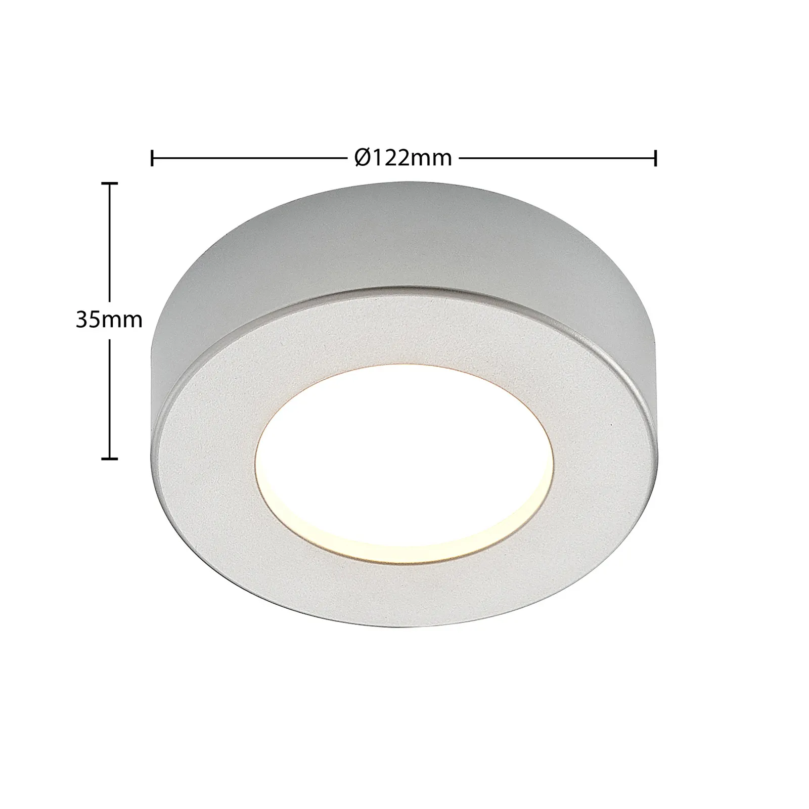 Prios Plafoniera LED Edwina, argento, 12 cm, set di 2