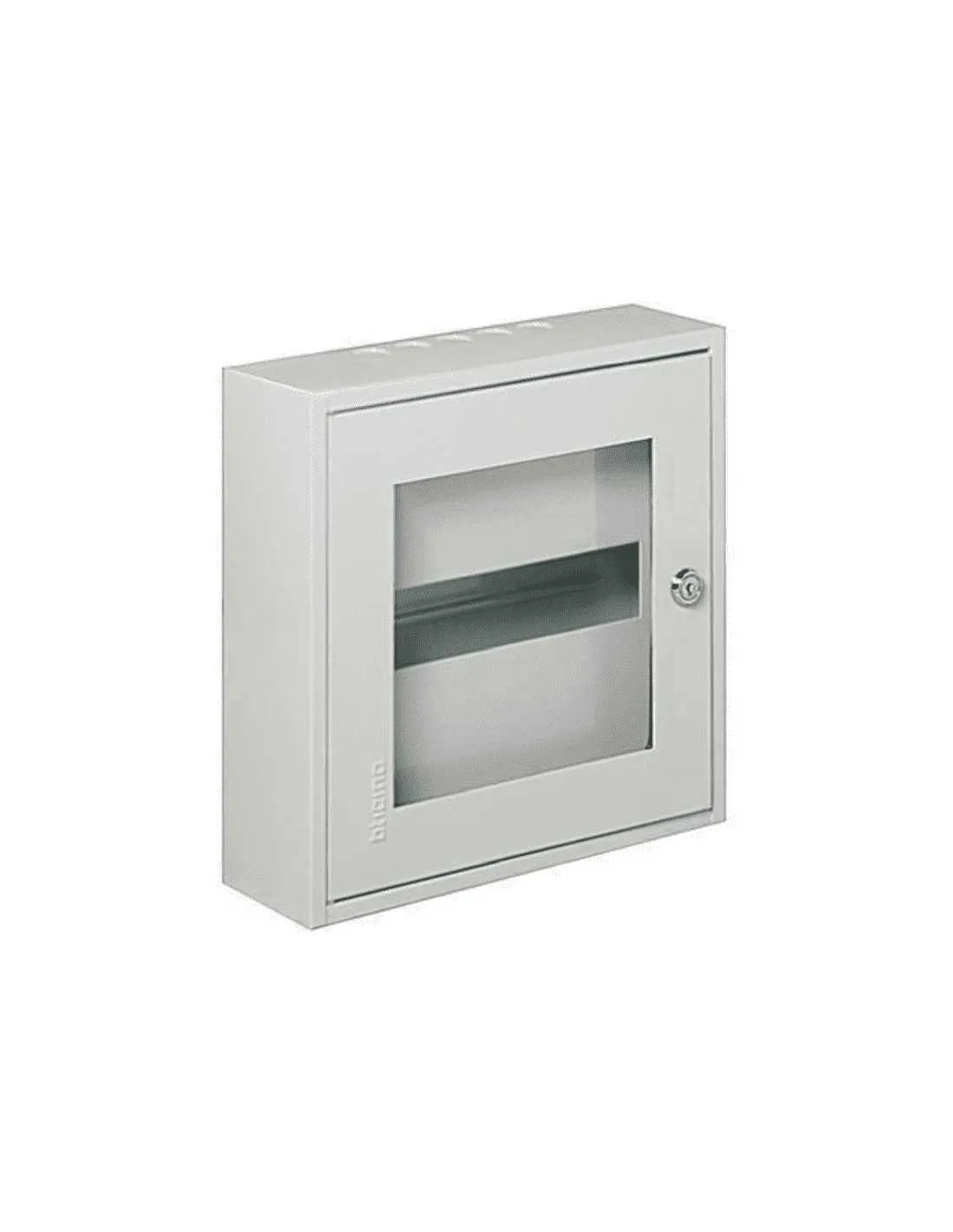 Quadro Centralino da parete 12 moduli DIN con serratura e portello in cristallo Bticino E109C/12D, Centralino in lamiera, Grigio