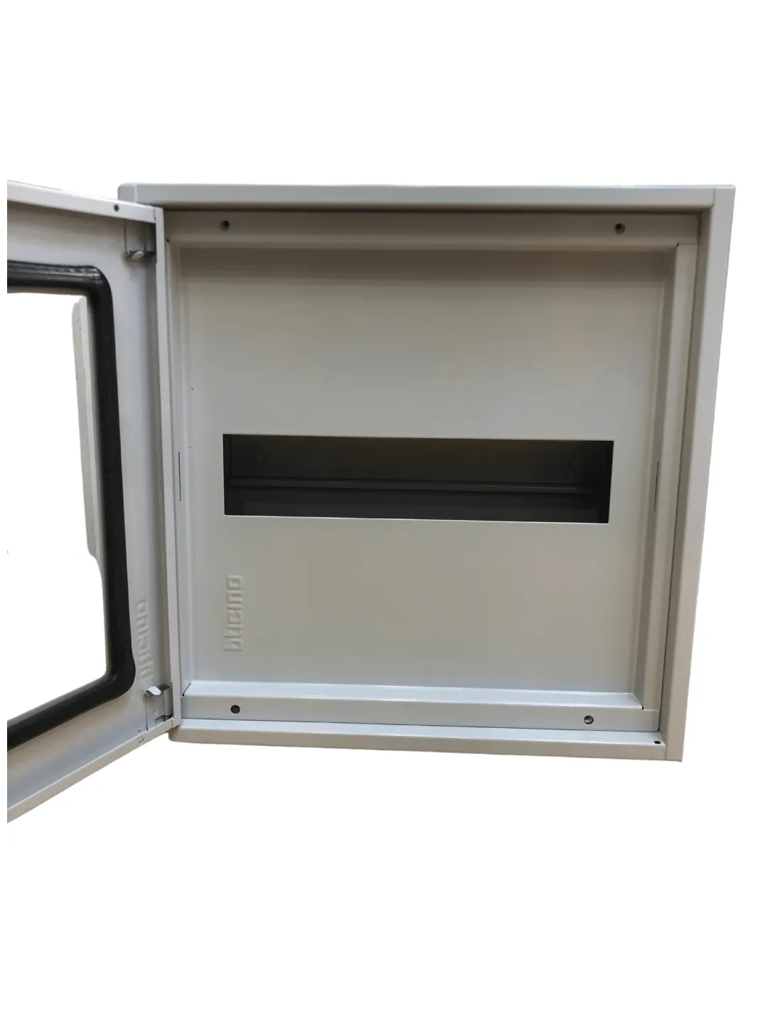Quadro Centralino da parete 12 moduli DIN con serratura e portello in cristallo Bticino E109C/12D, Centralino in lamiera, Grigio