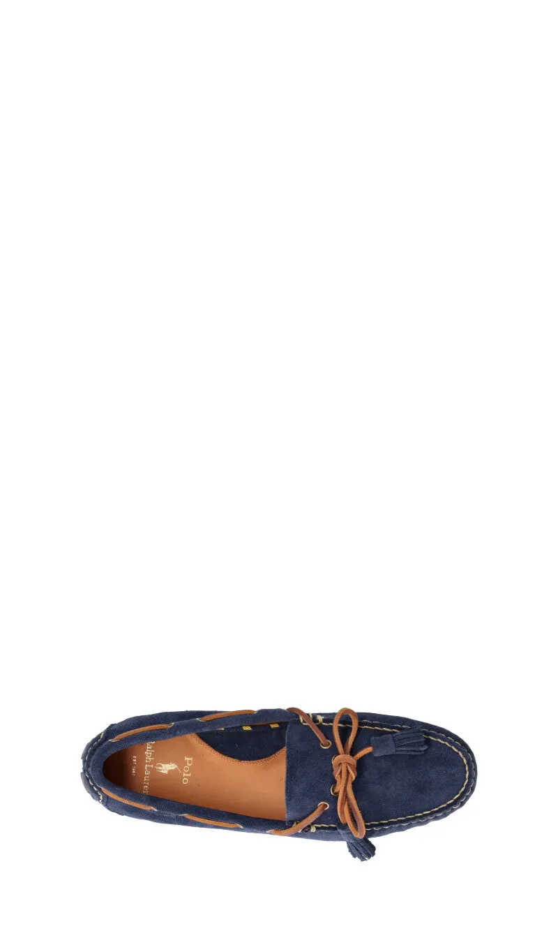 RALPH LAUREN Scarpa Barca uomo blu in suede