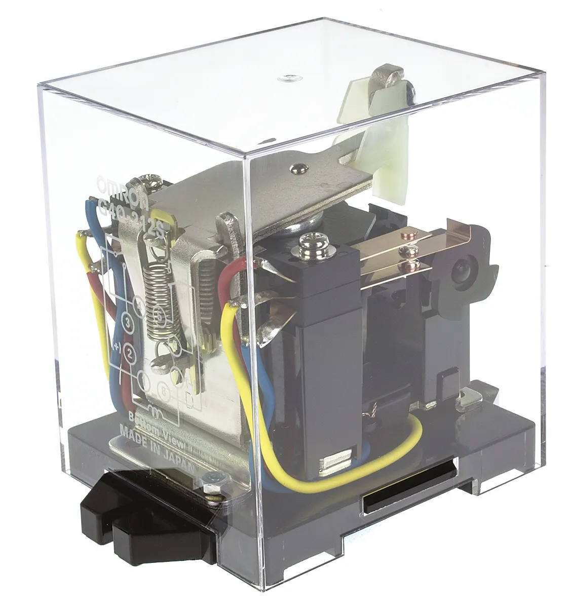 Relè di potenza Omron, DPDT, bobina 12V cc, A innesto