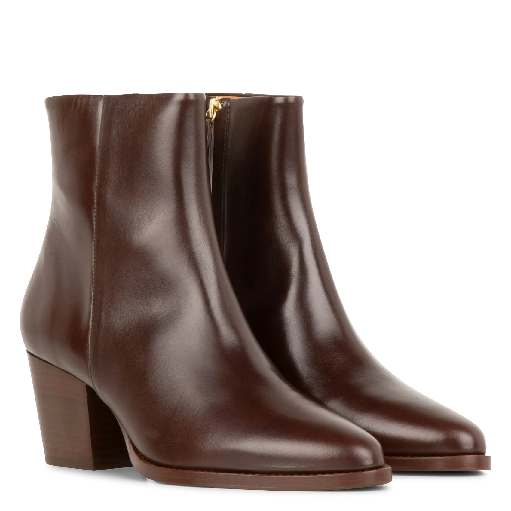  RIVECOUR   N°700 - - 100 pelle, - Punta rotonda, - Chiusura con zip interna, - Altezza tacco: 9 cm. | Marrone
