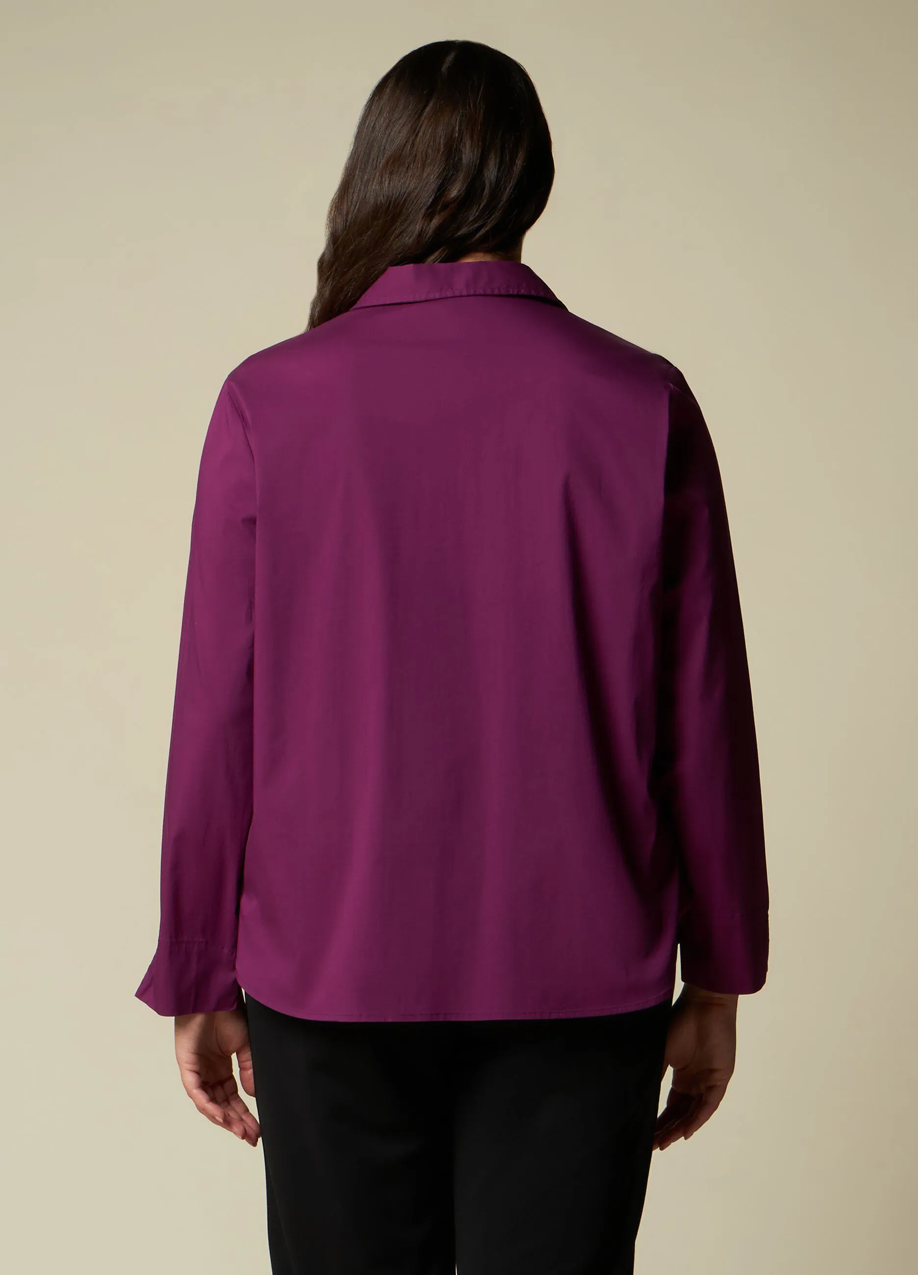 ROSA THEA  Blusa in misto cotone stretch donna curvy