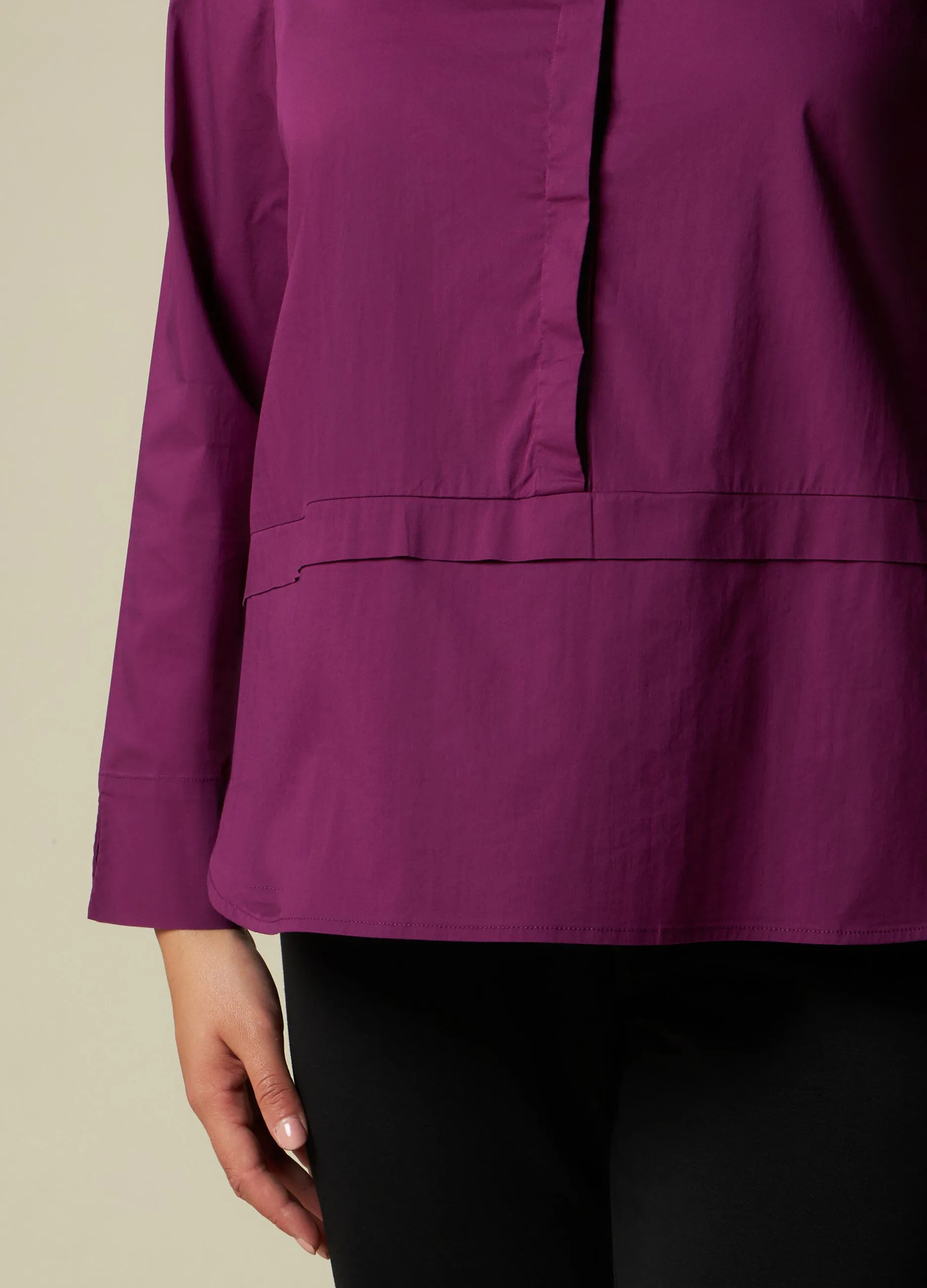 ROSA THEA  Blusa in misto cotone stretch donna curvy