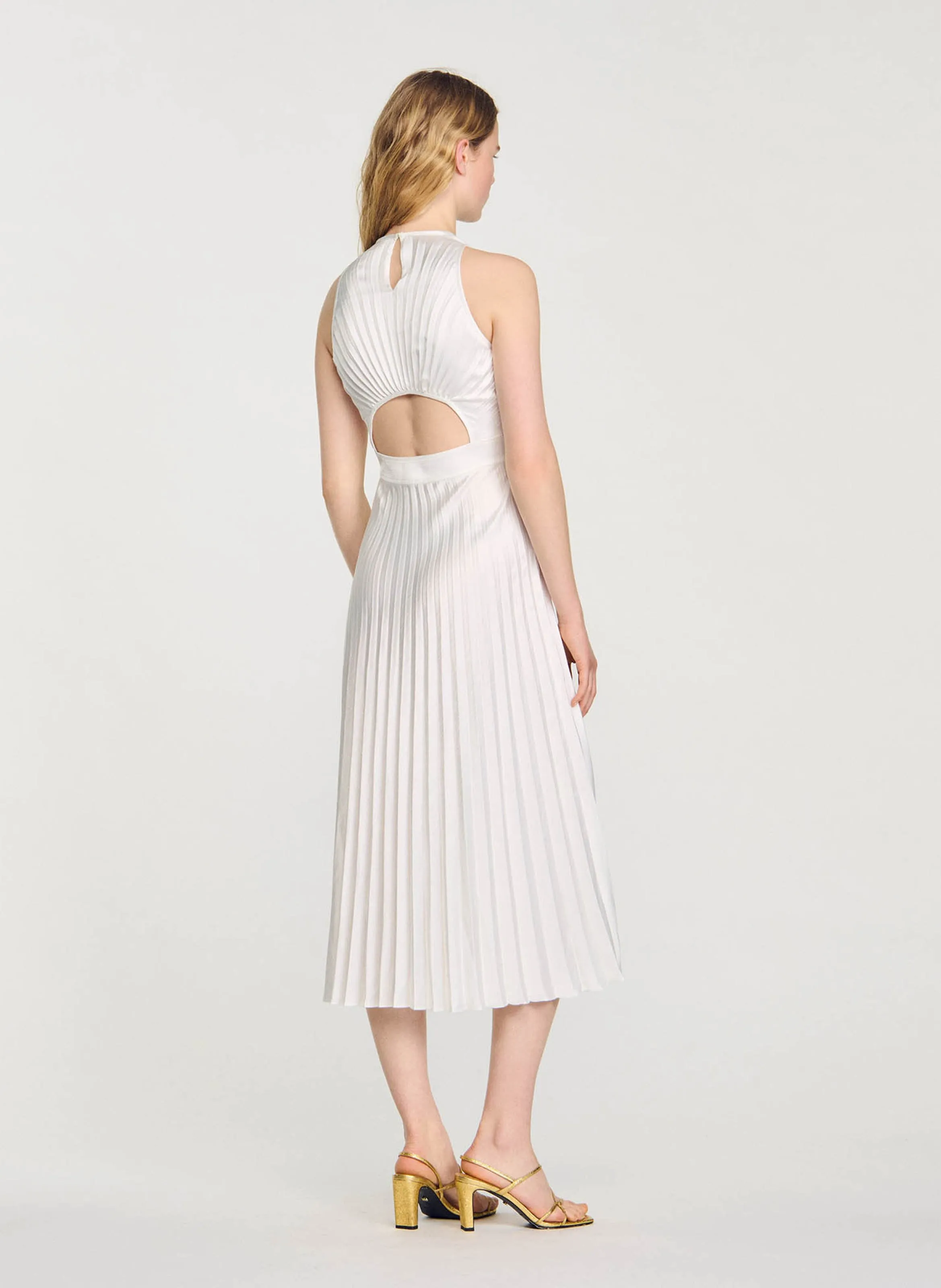  SANDRO   Gonna midi aderente plissettata | Bianco