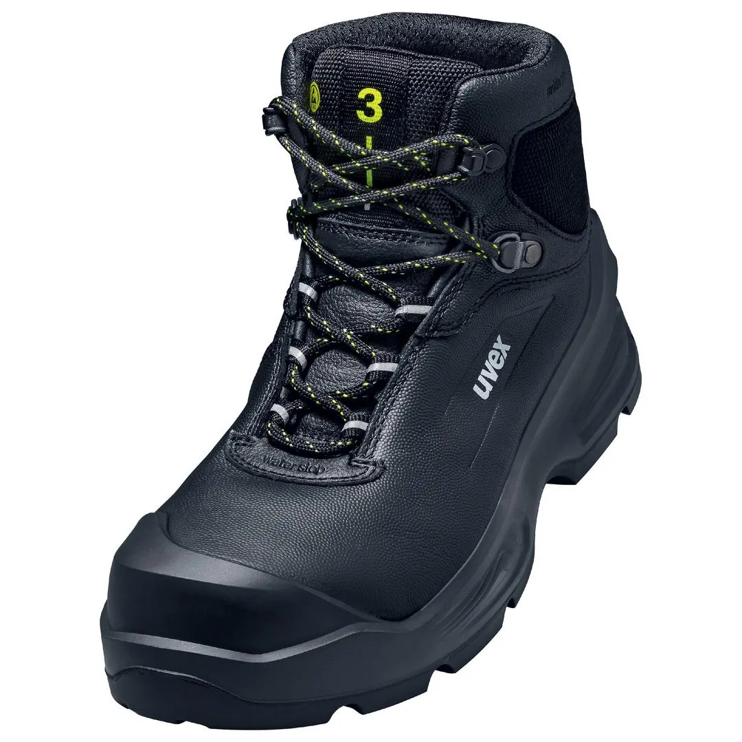 Scarponcini antinfortunistici S3 Uvex da  Unisex tg. 47, col. Nero, ESD, resistenti all'acqua, con puntale di sicurezza