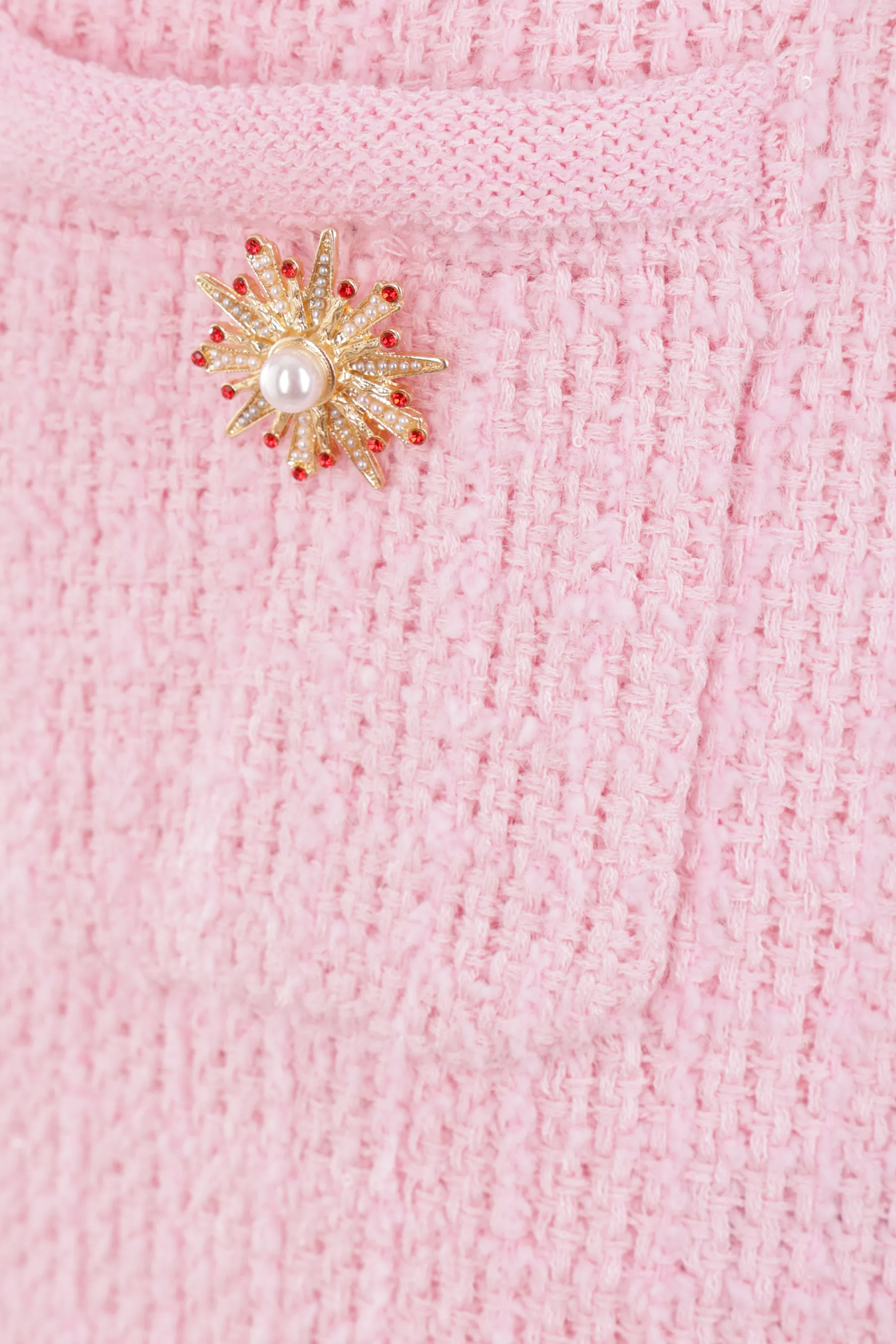  SELF PORTRAIT minigonna in maglia con bottoni gioiello 