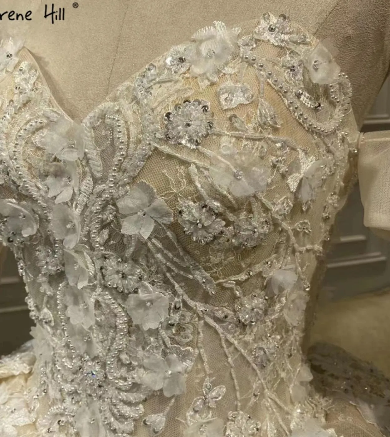Serene Hill Ivory Highend Abiti da sposa senza maniche Perline Abiti da sposa di lusso Ha2433 Abiti da sposa su misura